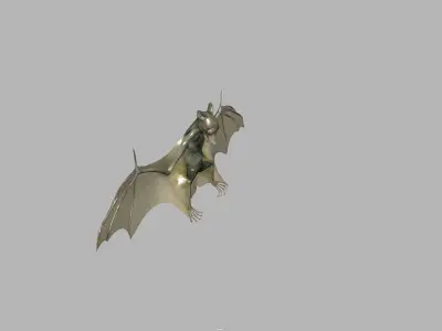 Bat low poly flying in air Low-poly 3D model