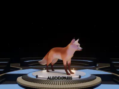 Low Poly Game Ready Wild Fox  Low-poly 3D model