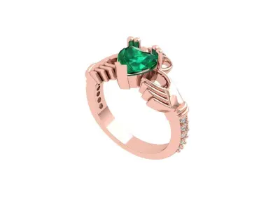 Heart Ring With Hand 3D print model