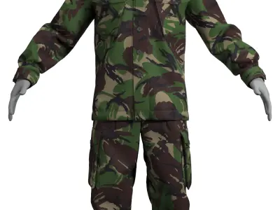 British DPM Combat Uniform CS95 - Marvelous Designer 3D model