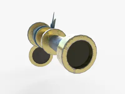 Cartoon Stylized Telescope 3D Model Low-poly 3D model