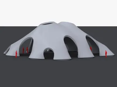 Organic Vaulted Pavilion Structure 01 3D model