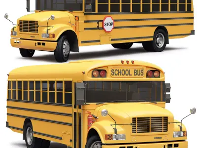 School Bus Blue Bird  3D model