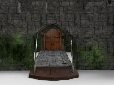 Medieval Castle Low-poly 3D model 7