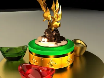 Chinese gold ingot 3D model purchase