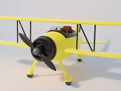 Cartoon Style PLane Low-poly 3D model