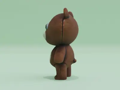 Teddy Bear Plush Brown Toy Low-poly 3D model