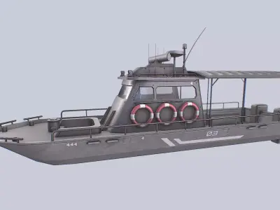Maritime patrol vehicle Low-poly 3D model