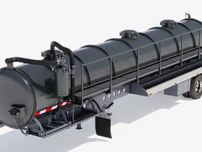 Vacuum Tank Trailer 01 Low-poly 3D model