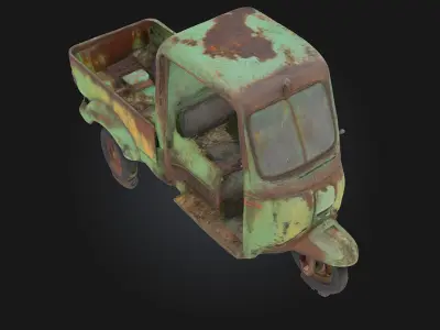 Rusty Relic  Weathered Remains of a Forgotten Era 3D model