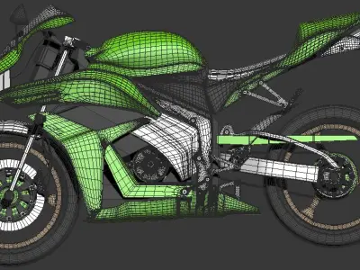 Motorcycle kawasaki ninja 3D model