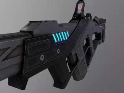 Sci-Fi Gun Low-poly 3D model order