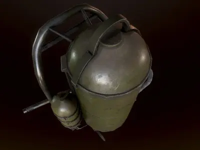 WW2 German Flamethrower WW2 Low-poly 3D model