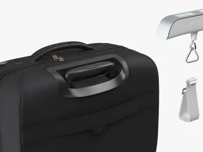 Handheld Checked Luggage with Scale Laptop Bag 3D model