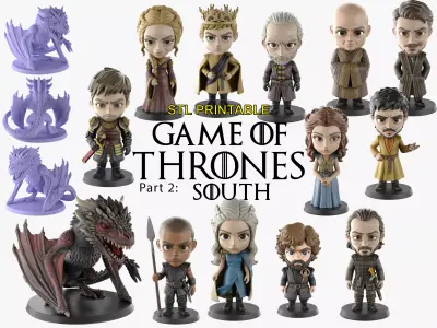STL printable - Game of Thrones Part 2 - textured GLBs 3D print model