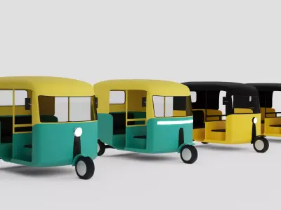 Tuk Tuk or Indian Style Auto Rickshaw Uber Themed 3d Model 3D model