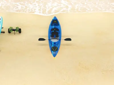 Pelican Argo 100X  Premium Sit in Recreational Kayak Low-poly 3D model