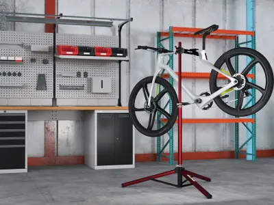 Bike on Repair Stand 3D model