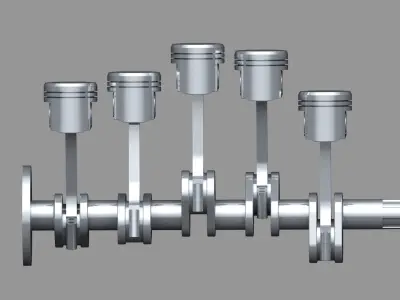 5 Cylinder engine 3D model
