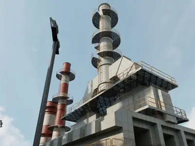 Refinery Unit Scene 3D model