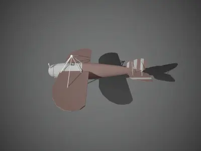 Airplane cartoon - 07 Low-poly 3D model