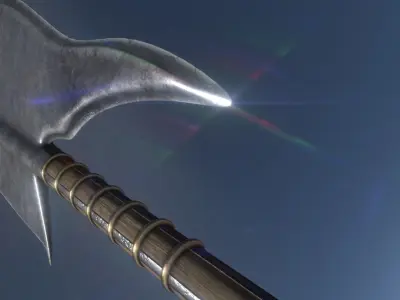 Battle Axe Low-poly 3D model 14