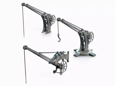 Manual Cranes Game Low-poly Low-poly 3D model