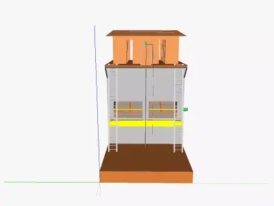 Composting toilet tower 3D model