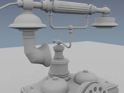 Antiquephone vintage telephone Low-poly 3D model