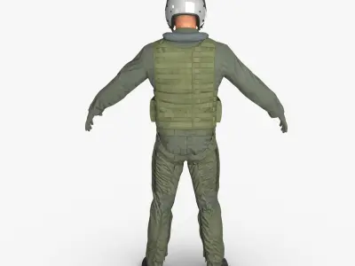 US Military Jet Fighter Pilot 3D model