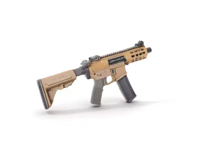 Tan Assault Rifle model pack Low-poly 3D model