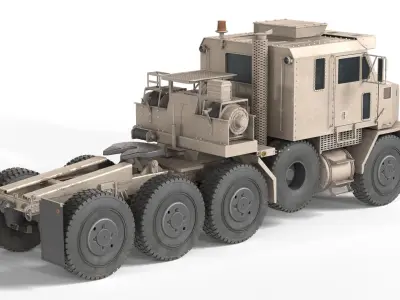 Oshkosh M1070 Army Tank Transporter Low-poly 3D model