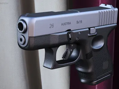 Sub Compact 9mm Pistol 3D model