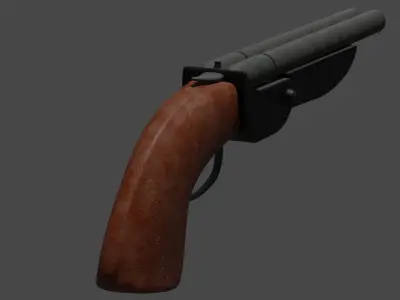 Double Barrel Shotgun Low-poly 3D model order