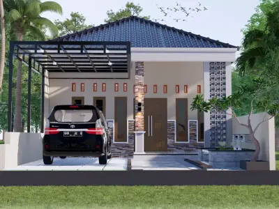 Minimalist Modern Simple House Facade  3D model