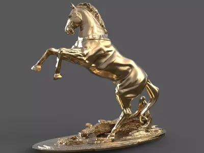 Roman emperor horse statue 3D model