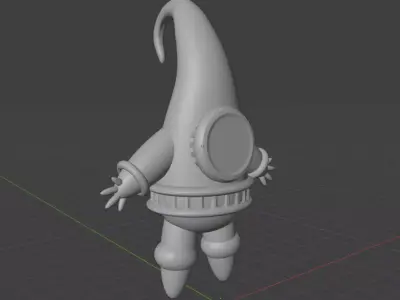 triangular fisherman Low-poly 3D model