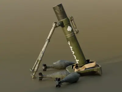 Mortar and Rocket 3D Model Wtih Blender  3D model