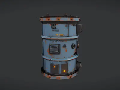futuristic industrial barrel2 3D model
