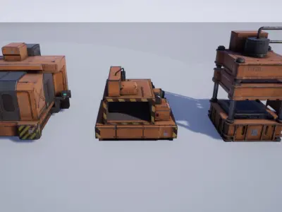 Industrial Conveyor Low-poly 3D model