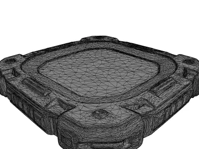 SciFi Broken Hologram Panel Low-poly 3D model
