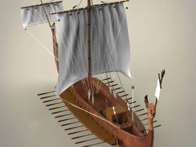 Battleship viking ship 3D model
