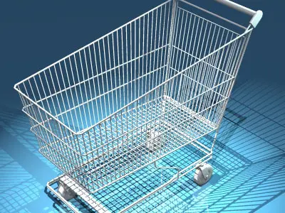 Shopping cart 3D model 3