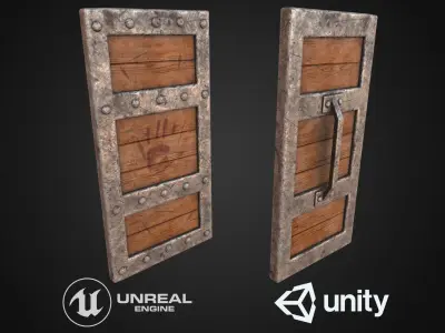 Medieval Shield Low-poly 3D model 14