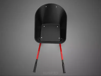 RED BLACK TWO TIRE WHEELED WHEELBARROW TROLLEY CART WHEEL BARROW 3D model