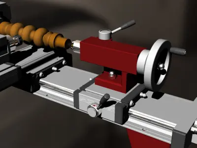 CNC wood lathe 3D model
