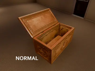 Openable Vintage Lockbox - PBR Low-poly 3D model