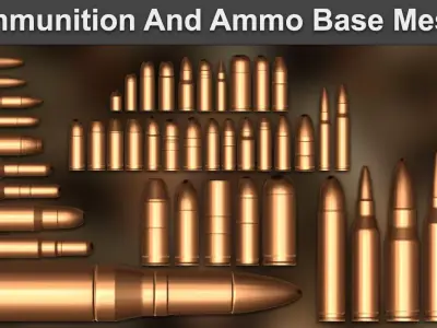 Ammunition And Ammo Base Mesh 3D model
