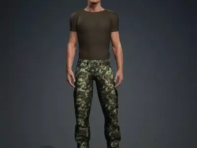 Realistic Rigged Commando Character 3D model