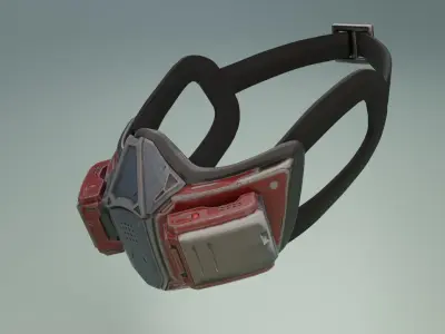 Gas Mask Low-poly 3D model get